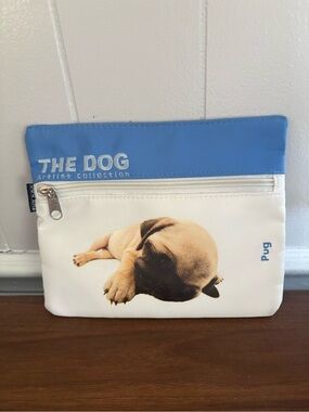 The Dog Artlist Collection, Blue & White Pug Print Mini Accessory Bag